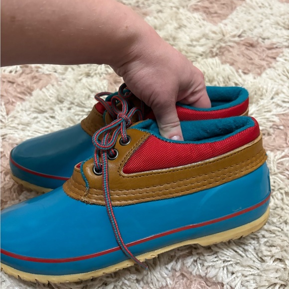 Lands' End Vintage Teal and Brown Ankle Boots - Picture 2 of 4